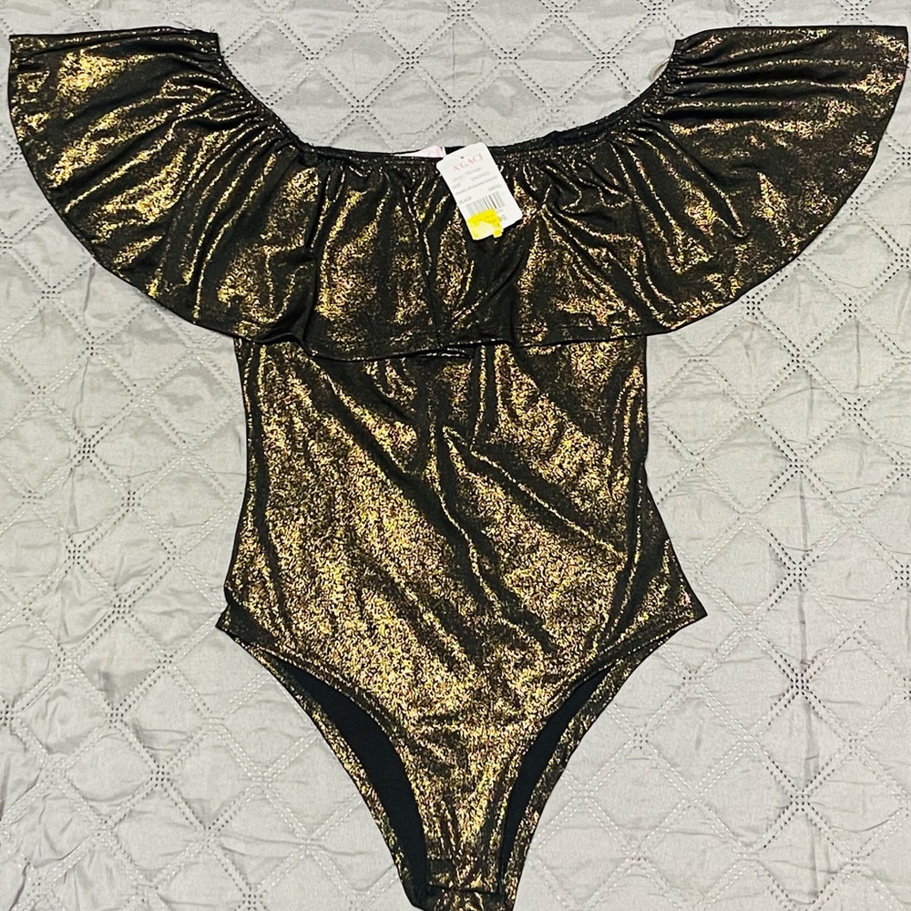 Metallic Off Shoulder bodysuit